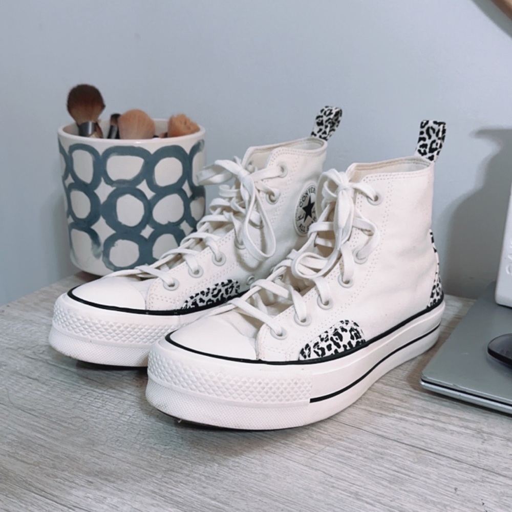 white platform converse with leopard detailing:)